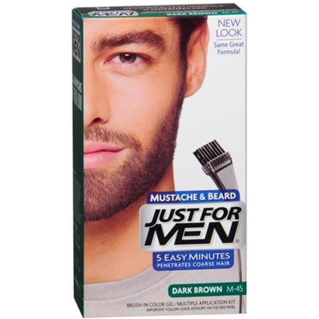 JUST FOR MEN Color Gel Mustache & Beard M-45, Dark Brown 1 Each (Pack of 2)