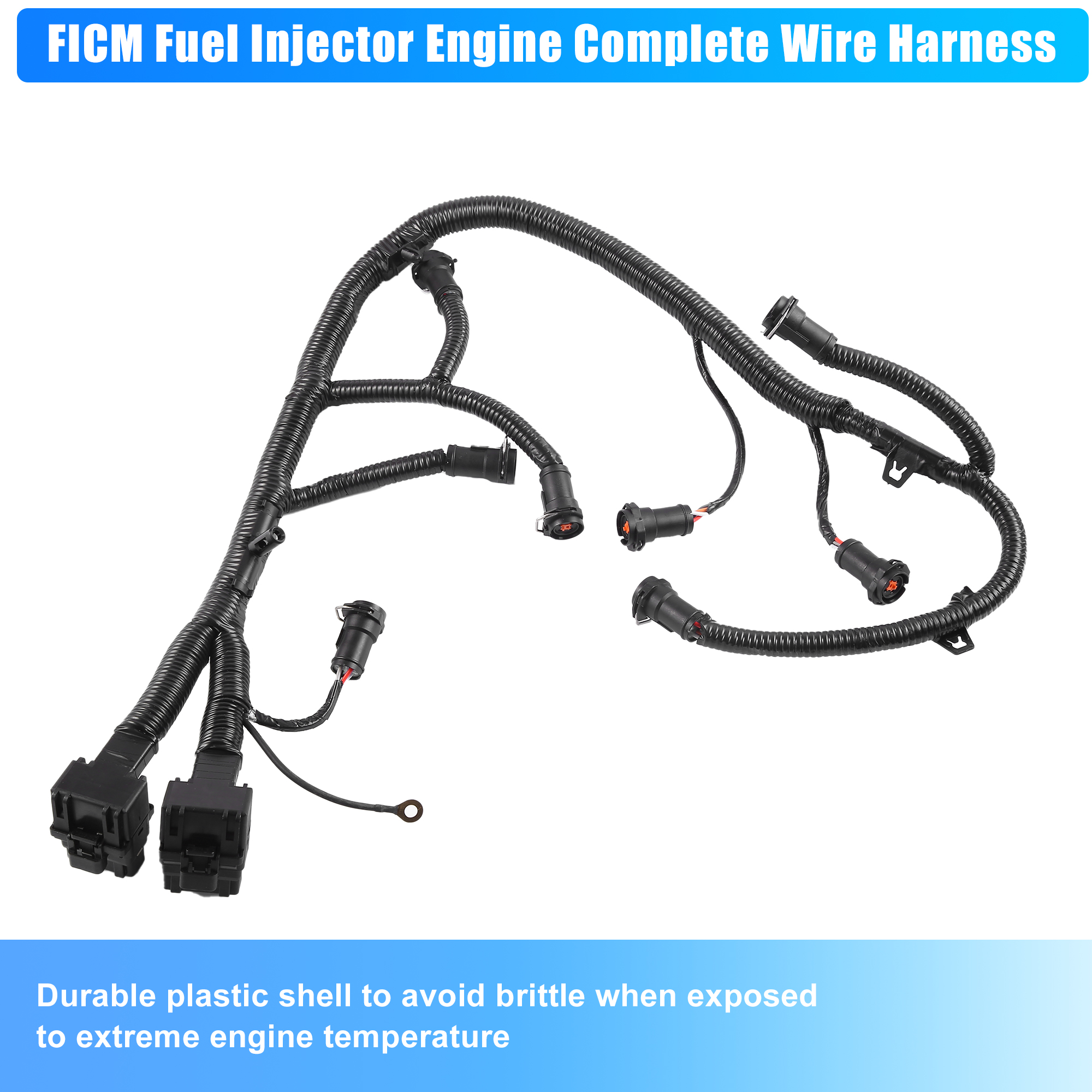 Unique Bargains FICM Fuel Injector Wiring Harness for Ford F250 F350 F450  F550 Excursion V8 6.0 Diesel Engine 5C3Z9D930A