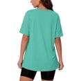 thumbnail image 3 of Fantaslook Casual Women T Shirts Short Sleeve Summer Tops Loose Fit V Neck Shirts Basic Tees Gym Workout Clothes, 3 of 9