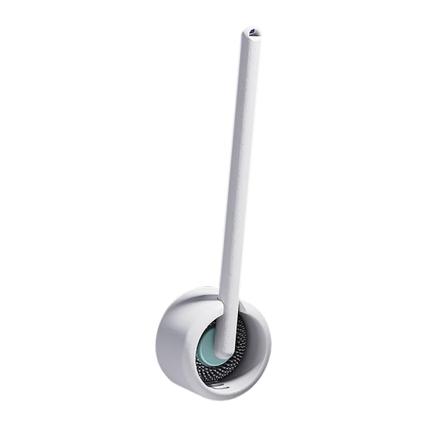 Cepillo de baño giratorio suave sin perforaciones, limpieza profunda, mango largo, cerdas Tpr de secado rápido, cepillo de limpieza independiente para Azul Sunnimix Cepillo de baño