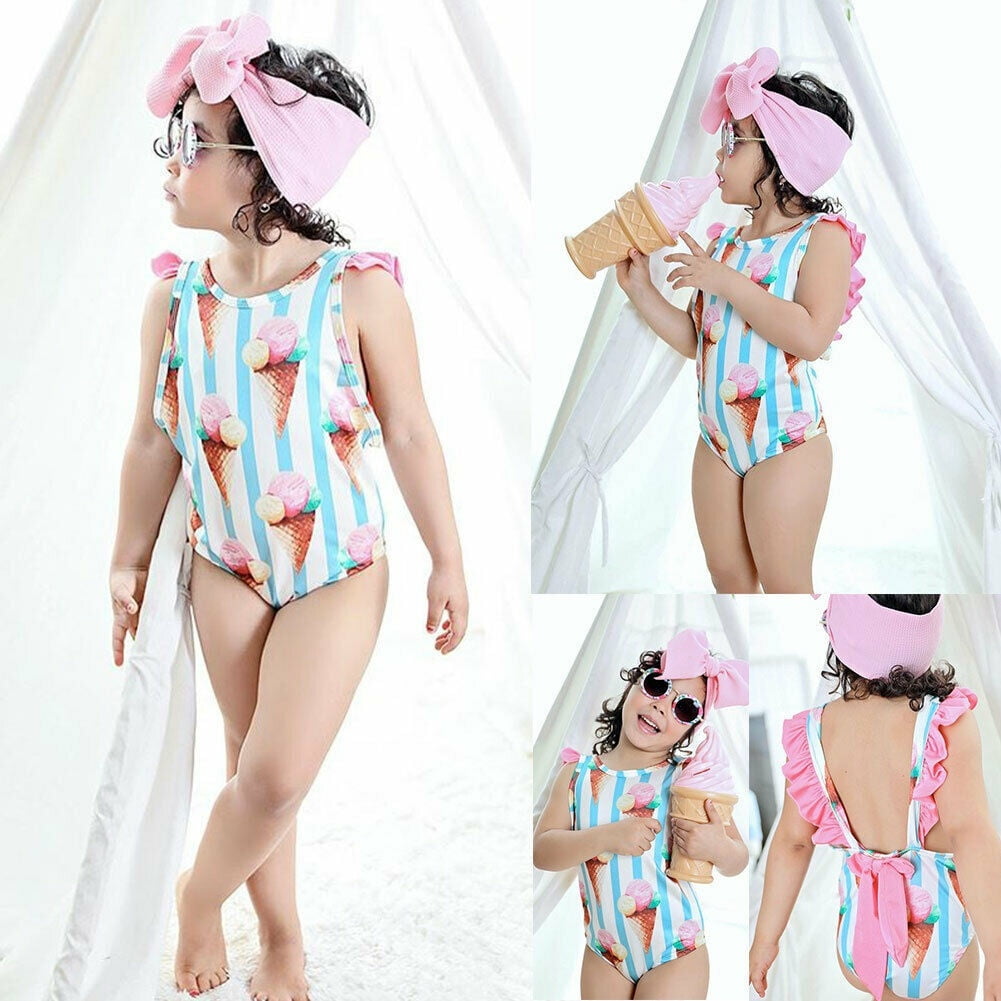girls striped swimsuit
