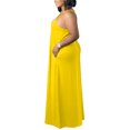 thumbnail image 2 of UKAP Robe Maxi Sans Manches pour Femmes Grande Taille Couleur Unie Ample Robe de Plage Jaune G, 2 of 3