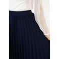 thumbnail image 6 of Navy Pleated Maxi Skirt Elastic Waist Band Ankle Length Skirt, 6 of 6