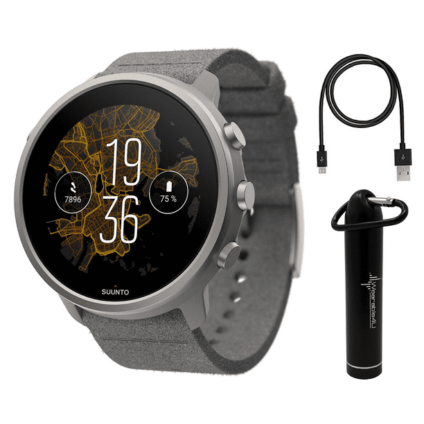 GPS Sports Smart Watch, Gray Titanium with Wearable4U Bank - Walmart.com