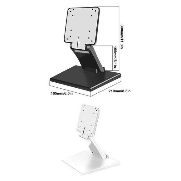 facefd Monitor Stand Bracket Desktop Foldable Shelf PC LCD Vertical Mount Upright Hanger Adjustable Support for 17-24 Inch White