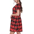 thumbnail image 2 of Rateoe Christmas With Snowflakes Pattern Women’s Short Sleeve Dress – Casual Elegant Summer A-Line Dress for Everyday Wear, 2 of 6