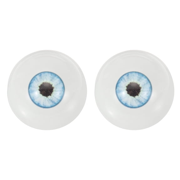 Uxcell 32mm Doll Eyes,1 Pair Realistic Acrylic Eyes Plastic Half Eyeballs for Dolls Masks Halloween Props Art Craft, Light Ice Blue