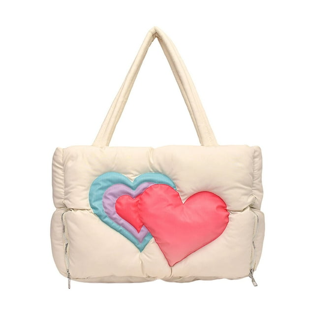 Bolso de mano acolchado para mujer, tipo cartera, con broche, tipo sobre, con asa para el trabajo Blanco