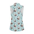 thumbnail image 2 of Whosucclay Panda Paw Prints Ladies Golf Shirt for Womens Skin Friendly Sunscreen Moisture Wicking Golf Shirts XS - 2XL, 2 of 7