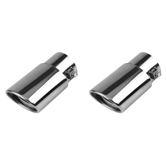 2X Stainless Steel Car Exhaust Tip,2.1In to 1.5In Universal Pipe Modification Tail Throat (Silver)