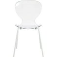 thumbnail image 6 of LeisureMod Dining Chair Stackable Curved Back and Waterfall Edge Seat Design with Stainless Steel Legs for Modern Home, Kitchen, and Office Oyster Collection White Base Set of 2, Clear, 6 of 11