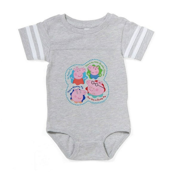 CafePress - Peppa Pig Family Portraits - Cute Infant Baby Football Bodysuit
