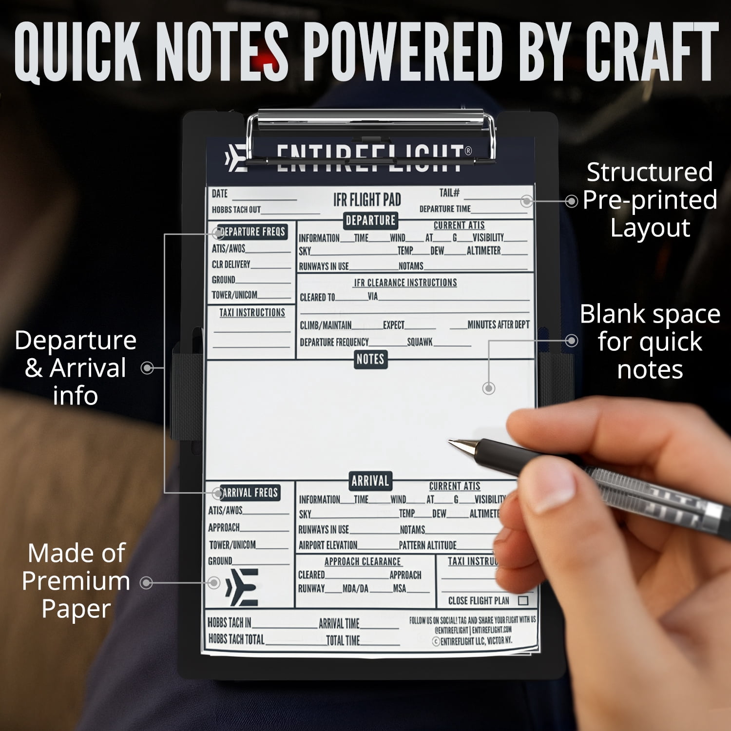 EntireFlight IFR Pilot Kneeboard and Flight Pad