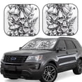 thumbnail image 1 of Balery Monochrome Botanical Illustration Parasol para parabrisas de coche de 2 piezas | Parasol plegable para parabrisas delantero de coche para la mayoría de sedanes-Large, 1 of 6