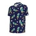 thumbnail image 2 of Balery Astronaut Dinosaur Printed Men’s Short Sleeve Polo Shirt, Midweight Men's Shirt,Golf Polo shirts -Small, 2 of 9