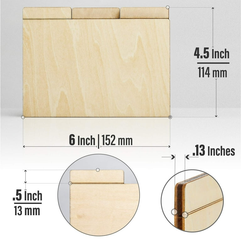 4x6 Tab Dividers Wood - Set of 9