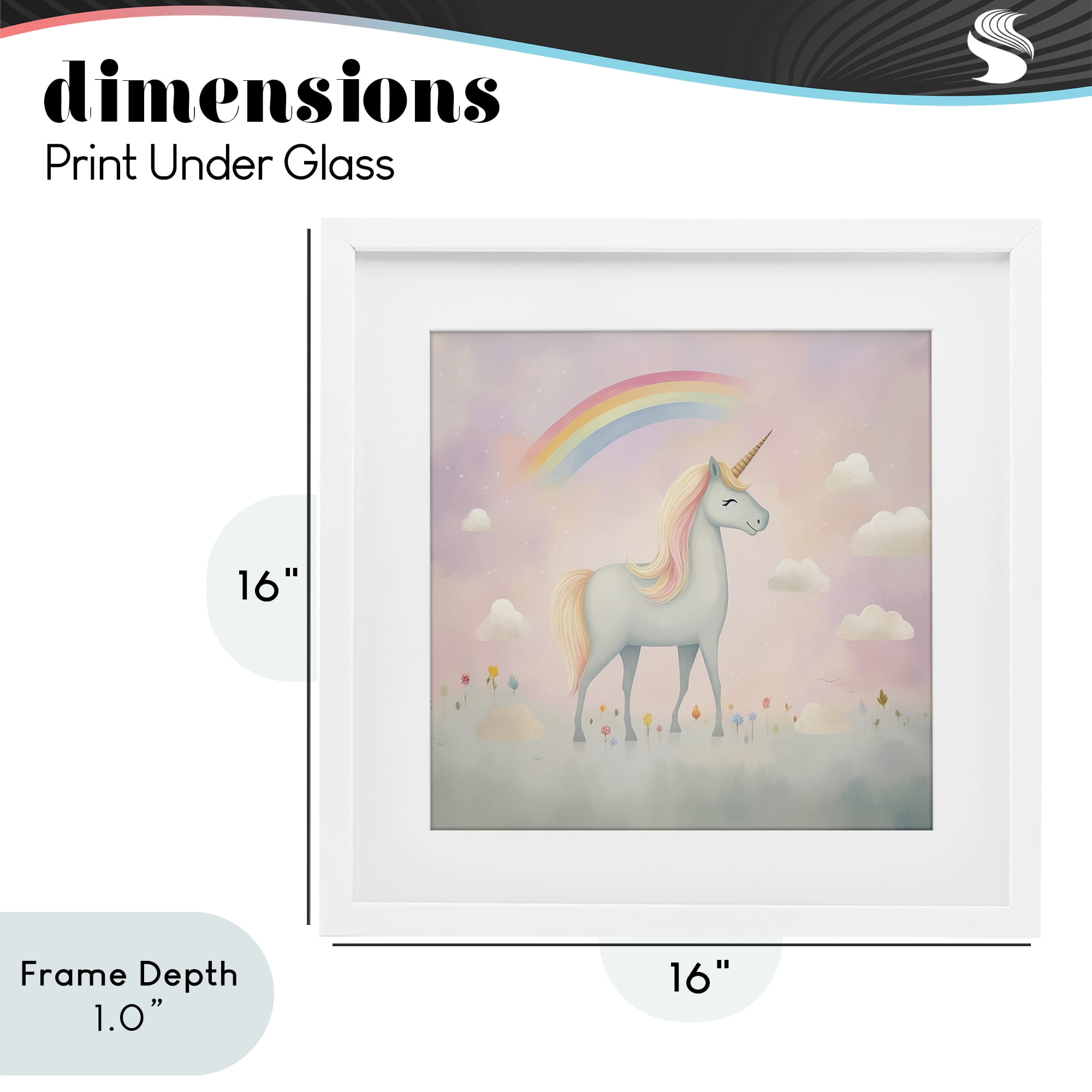 Stupell Industries Mystical Unicorn Dreams in Pastel White Framed Print Under Glass, design by Lazar Studio
