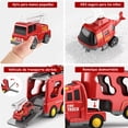 thumbnail image 3 of Carritos Juguetes para Niño,5 en 1 Camiones de Transporte con Luz y Sonido,Coches Juguetes de Construcción con 4 Mini Coches,Regalo para Niños 3~8 Años,Rojo, 3 of 7