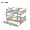 thumbnail image 4 of Bellemave Full Over Full Bunk Bed with Trundle,Wooden Trundle Bed Frame with Ladder,Convertible to 2 Platform Beds for Teens Adults(Gray), 4 of 15