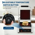 thumbnail image 6 of Garvee Commercial 1800W Panini Press, Adjustable Temp, 9x9" Stainless Steel Grill for Sandwiches/Burgers, 6 of 7