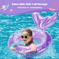 MoKo Mermaid Pool Floats for Adults Kids, Purple Inflatable Swim Ring