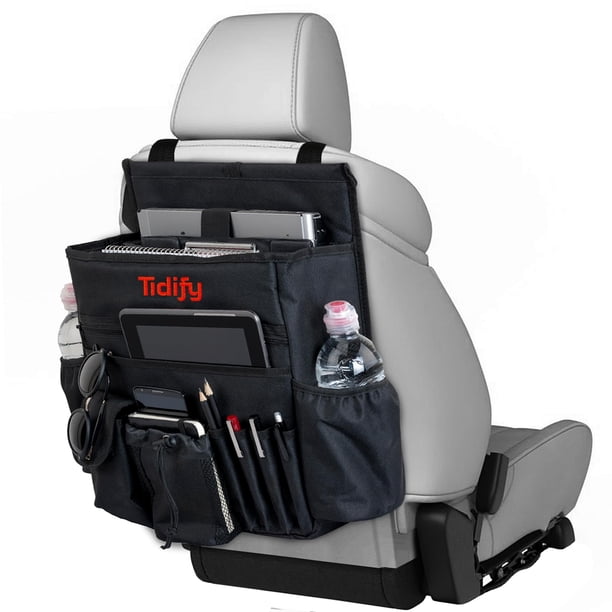 Organizador Tidify para asiento trasero del coche con almacenamiento para tabletas o ordenadores portátiles