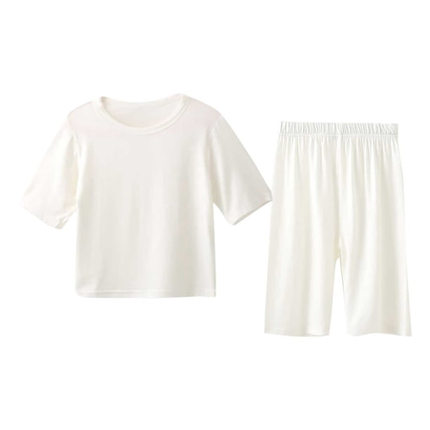 Odeerbi 1-8 Años Niño Niña Conjunto Verano Modal Manga Corta Tops Pantalones Conjunto Dos Piezas Suave