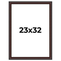 23x32 Frame Brown Round Mahogany Solid Wood Picture Frame | 1.625 Inch Moulding Width | with UV