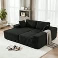 thumbnail image 2 of Techmilly 113” Cloud L-Shaped Sectional Couches,Modular Sofa with Deep Seat, Sponge Compression Sofas,Modern Modular L-Shape Sofa Couch with Chaise for Living Room Bedroom (Black Left Facing Chaise), 2 of 7