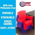 thumbnail image 3 of American Plastic Toys Kids’ Adirondack Chairs (Pack of 2), Purple, Outdoor, Indoor, Beach, Backyard, Lawn, Stackable, Lightweight, Portable, Wide Armrests, Comfortable Lounge Chairs for Children, 3 of 5