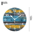 thumbnail image 2 of 12 Inch Wall Clock Battery Operated Silent Clock Decorative for Office, Kitchen, Outdoor, Living Room，Light Color Wooden Background Stunning, 2 of 4