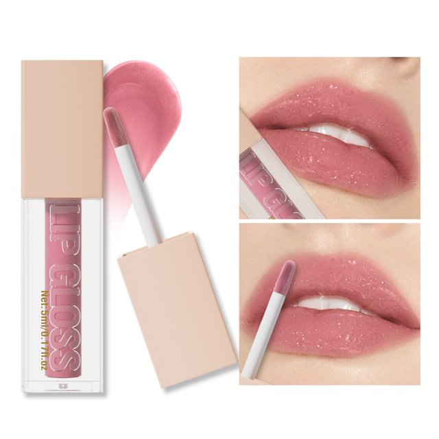 Xihbxyly Brillo Labial Brillante, Brillo Perlado Hidratante Natural, Acabado Espejo Hidratante Ligero, Labios Irresistiblemente Besables, Uso Diario o Ocasiones Especiales, Esencial para Los Amantes