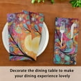 thumbnail image 6 of 6 Pack 20'' x20" Satin Table Napkins Dinner Napkins for wedding Party Decoration events Beautiful Abstract Tree Painting, 6 of 6