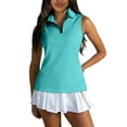 thumbnail image 3 of Hearthz Women's Sleeveless Golf Polo Shirts Quarter Zip Collared Womens Shirts Casual Quick Dry Workout Tennis Polo Women Shirt, 3 of 8
