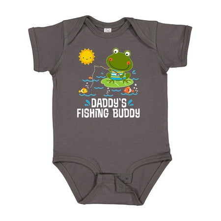 

Inktastic Daddys Fishing Buddy Cute Frog Gift Baby Boy or Baby Girl Bodysuit