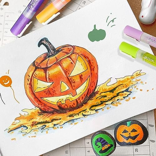 Paint Pens Acrylic Markers, ZSCM 56 Colors Paint Markers for Halloween Pumpkin Painting, Metallic Art Marker, for Adults Card Making, Rocks Painting, Wood Slices$$Art & Craft