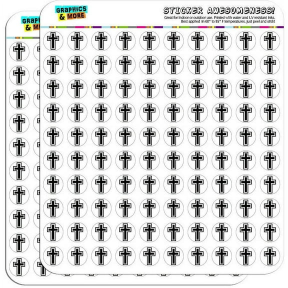 Cross Christian Religious 200 1/2" (0.5") Planner Calendar Scrapbooking Crafting Stickers