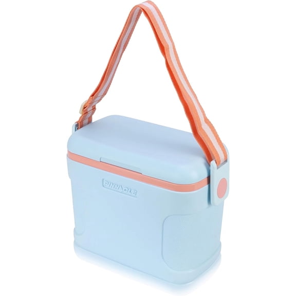 Pinnacle 8.5Qt Mini Cooler – Portable Picnic Cooler with Divider & Strap, Blue