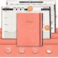 thumbnail image 3 of Ensight Academic & Business Planner - Leather Hardcover - Weekly/Monthly - Pen Holder, Bookmark, Thick Paper  (Pink), 3 of 5