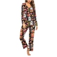 thumbnail image 2 of SwiftWear Cute Ghost Halloween Pajamas Set for Women Long Sleeve V-Neck Comfy Pjs 2 PCs Lounge Set Soft Sleepwear Homewear XL, 2 of 5