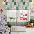 thumbnail image 5 of 2 Pack Valances for Window, Boho Spring Floral Short Curtains for Kitchen Bedroom Living Room, Retro Flowers Plants Patchwork Grid Green Rod Pocket Small Window Treatment Valance Drapes 60 x 18 Inch, 5 of 8