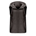 thumbnail image 4 of jtjvou Plus Size Puffer Vest Women Lightweight Hooded Quilted Sleeveless Jackets Winter Zipper Down Gilet Warm Waistcoat Black XL, 4 of 6