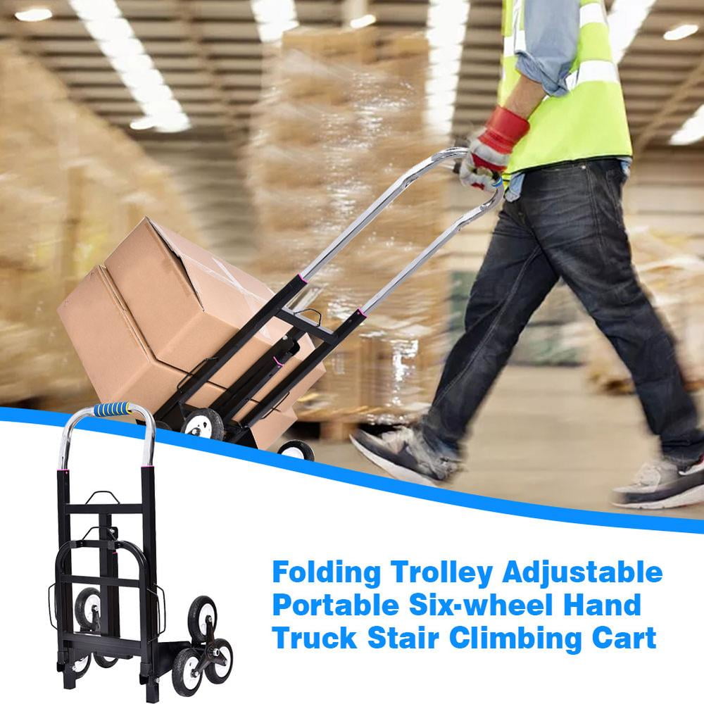 Heavy Duty Stair Climber Hand Truck Dolly Cart Trolley w/ Backup Wheels 330LBS 