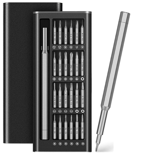 24 In 1 Precision Screwdriver Set | Multipurpose Manual Screwdriver, Crv Magnetic Driver Bits & Storage Box, Repair Tool | For Electronics Computer Tablet Eyeglass Mini Repair Tool Kit