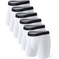 thumbnail image 1 of Mens Underwear ComfortSoft Moisture-Wicking,Breathable Cotton Boxer Briefs för män 6 Pack White, 1 of 4