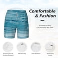 thumbnail image 5 of Lsque Mens Swim Trunks Teal Turquoise Fluid Stripes Pattern - Bathing Suit Compression Liner - Beach Swim Shorts Swimwear - (S-3XL) - Stretch Quick Dry -Small, 5 of 9