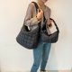 thumbnail image 1 of Conjunto de bolsos de 2 piezas para mujer, bolso de hombro acolchado informal, bolso de compras de invierno (negro), 1 of 8