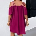 thumbnail image 4 of WULMLEO Women's Plus Size Dresses Off Shoulder Short Sleeve Short Dresses Causal Loose Tunic Summer Dress Purple 4XL, 4 of 5