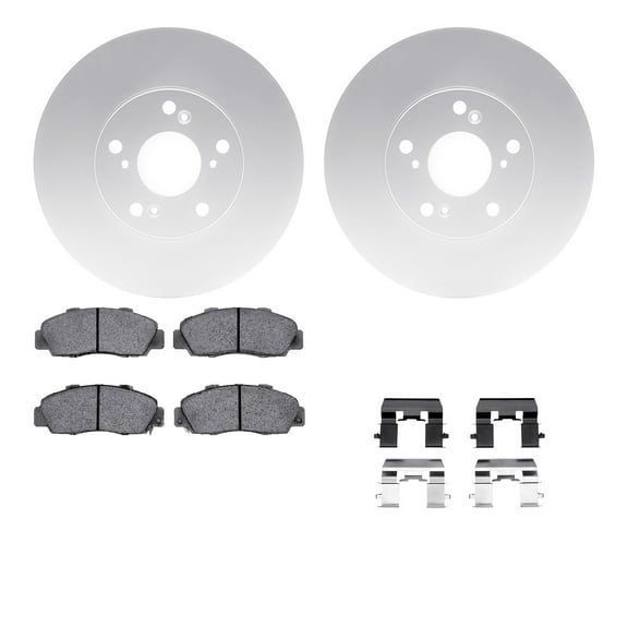Dynamic Friction Company Front Geospec Brake Rotors with 5000 Euro Ceramic Brake Pads includes Hardware 4612-59002