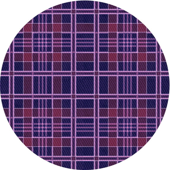 Ahgly Company Machine Washable Indoor Round Transitional Dark Orchid Purple Area Rugs, 6' Round